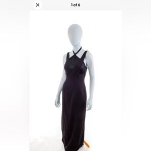 Adrianna Papell Evening Black Maxi Halter Choker Gown Size 8